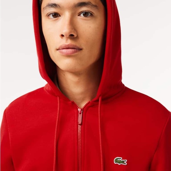 Lacoste Men's Zip-Up Red Sweater - Picture 3 of 10